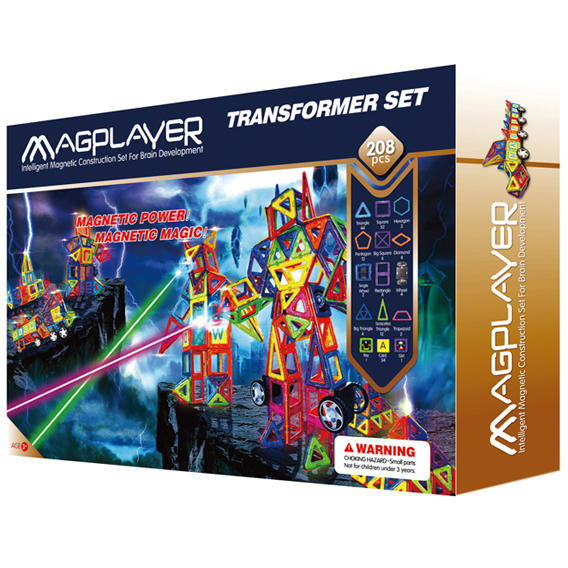 Joc de constructie magnetic 208 piese