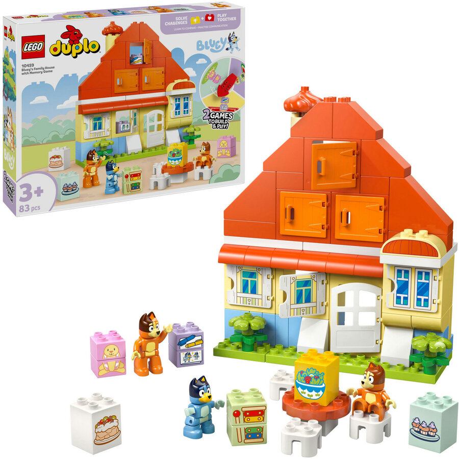 Jucarie 10459 DUPLO Bluey Bluey's Family House with Memory Game, Construction Toy