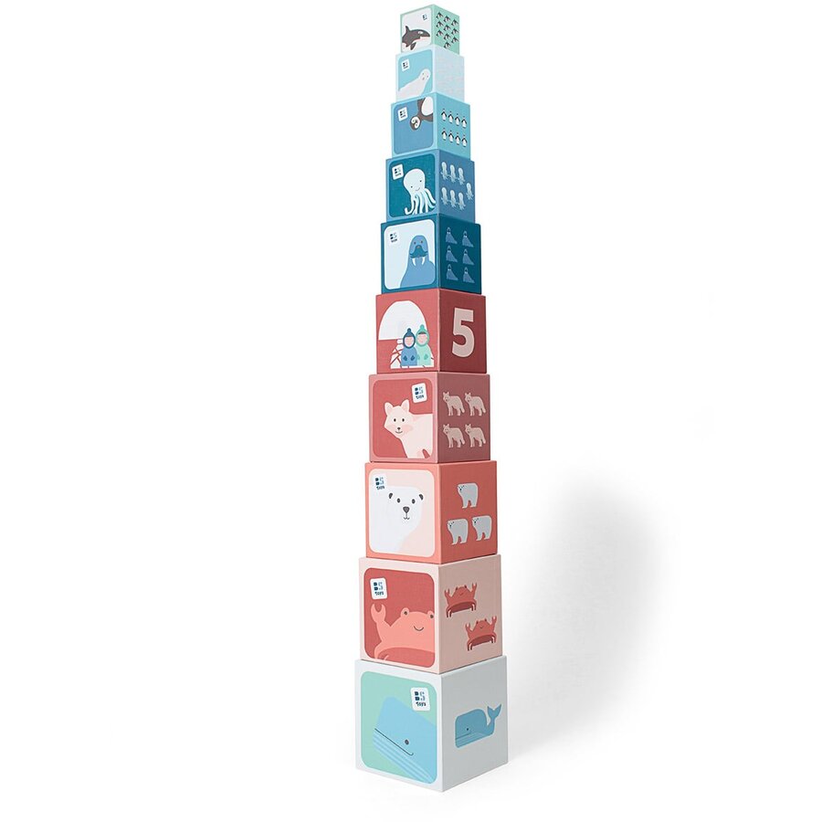 Jucarie Educativa Turn din cuburi de stivui