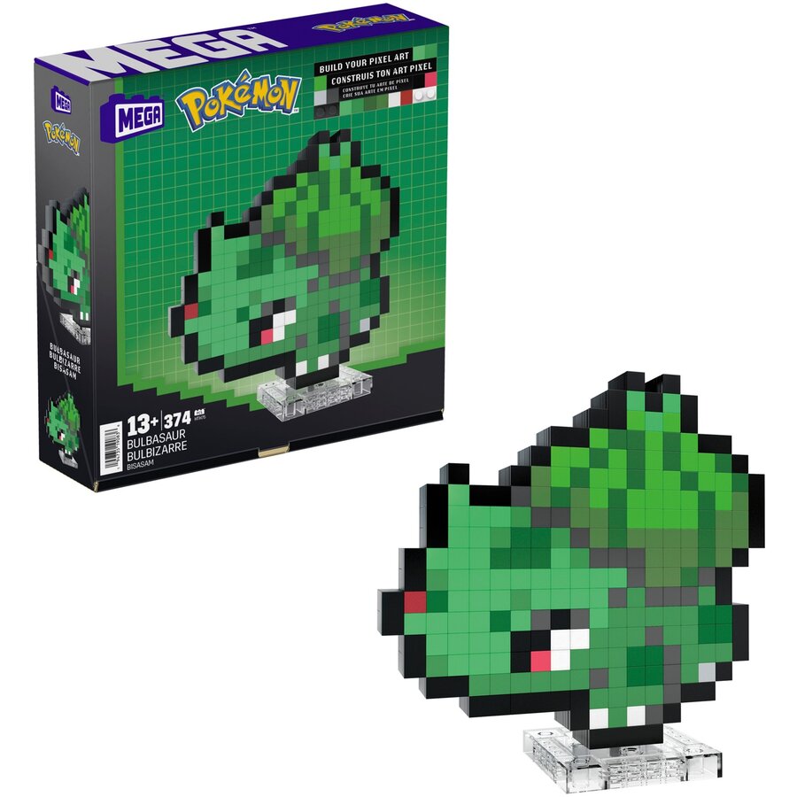 Jucarie MEGA Pokémon Bulbasaur Pixel Art, construction toy