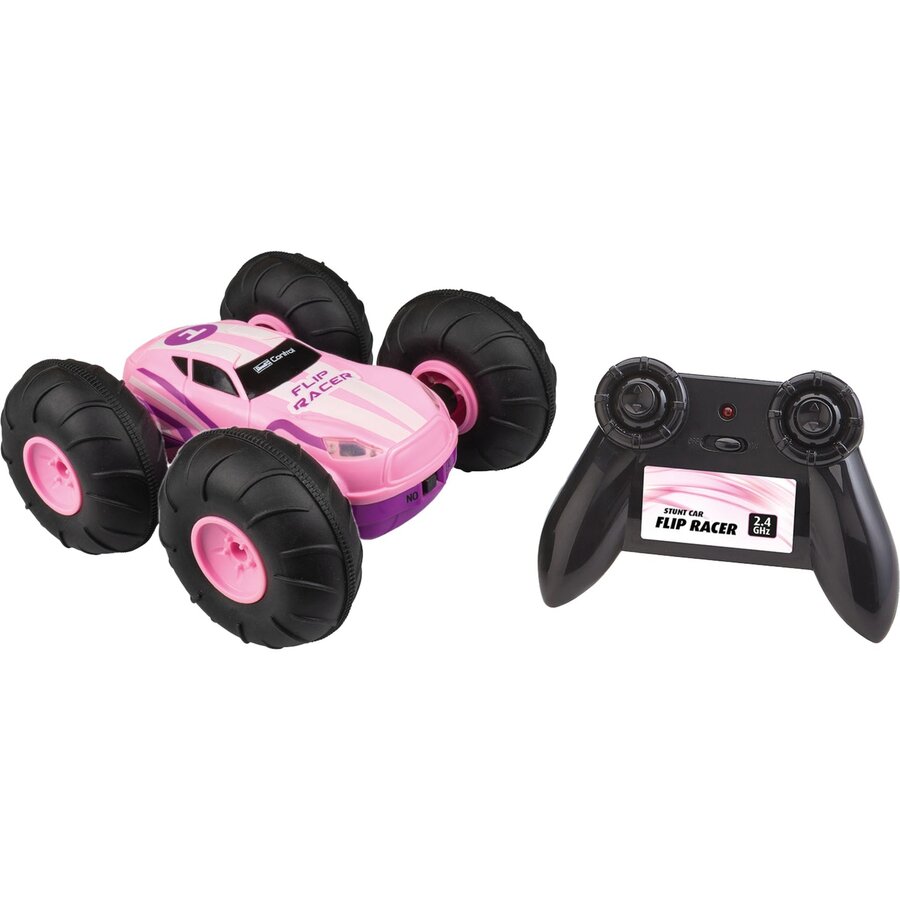 Jucarie RC Stunt Car Flip Racer Pink