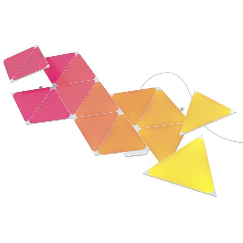 Kit 15 panouri luminoase inteligente Shapes Triangles Starter Kit cu senzor muzica inclus LED RGBW Wi-Fi