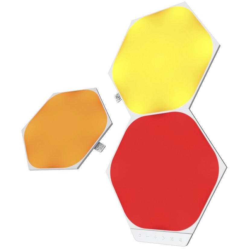 Kit 3 panouri luminoase inteligente Shapes Hexagons pentru extindere kit de baza  Shapes LED RGBW