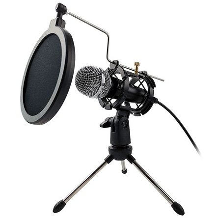 Kit Gaming Microfon + Filtru Pop + Mini Trepied Negru