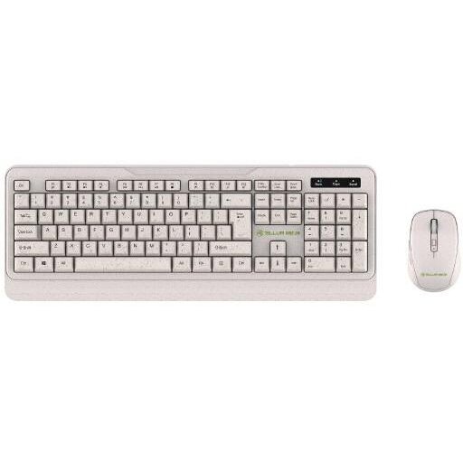 Kit Mouse + Tastatura Green 2.4GHz Nano Receive Wireless Crem