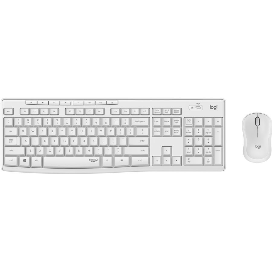 Kit Tastatura + Mouse MK295 Silent Wireless  US INTL 	Nano USB Alb