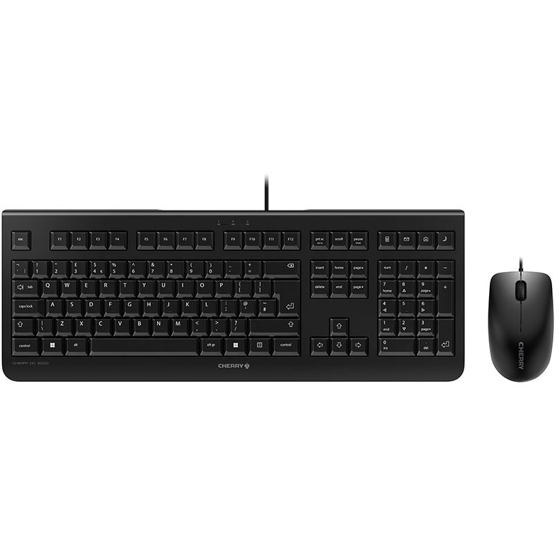 Kit Tastatura si Mouse DC 2000 USB Layout English UK 109 Taste Optic 1200dpi Negru