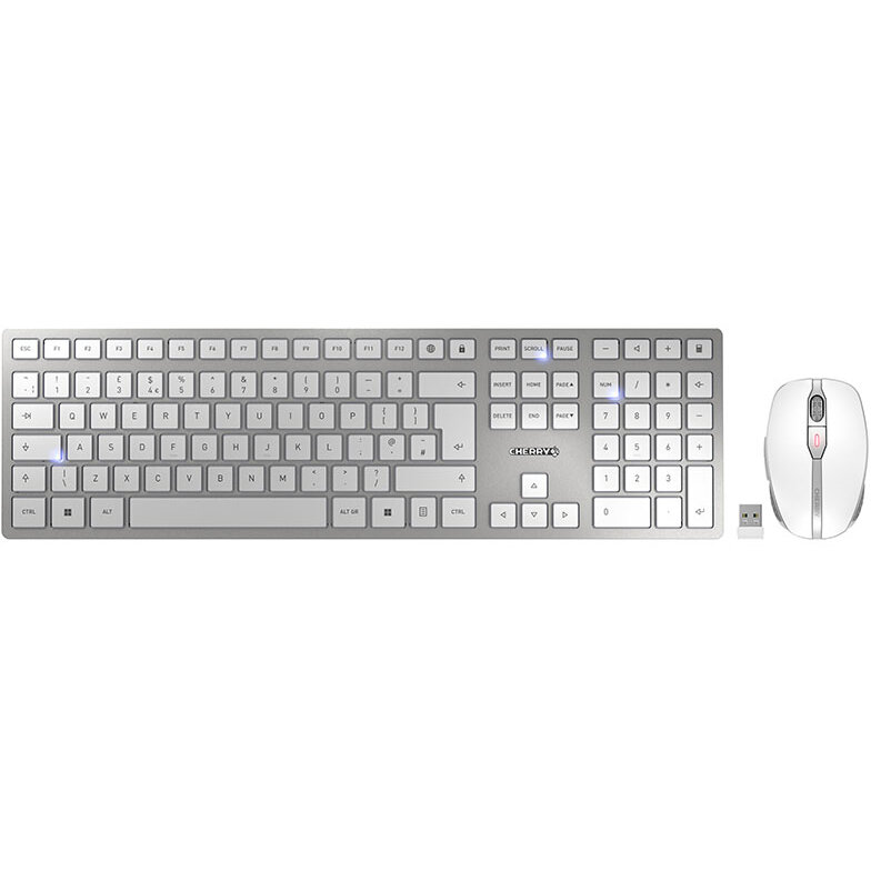 Kit Tastatura si Mouse DW 9100 Slim Layout English UK Wireless Bluetooth Optic 2400dpi Argintiu