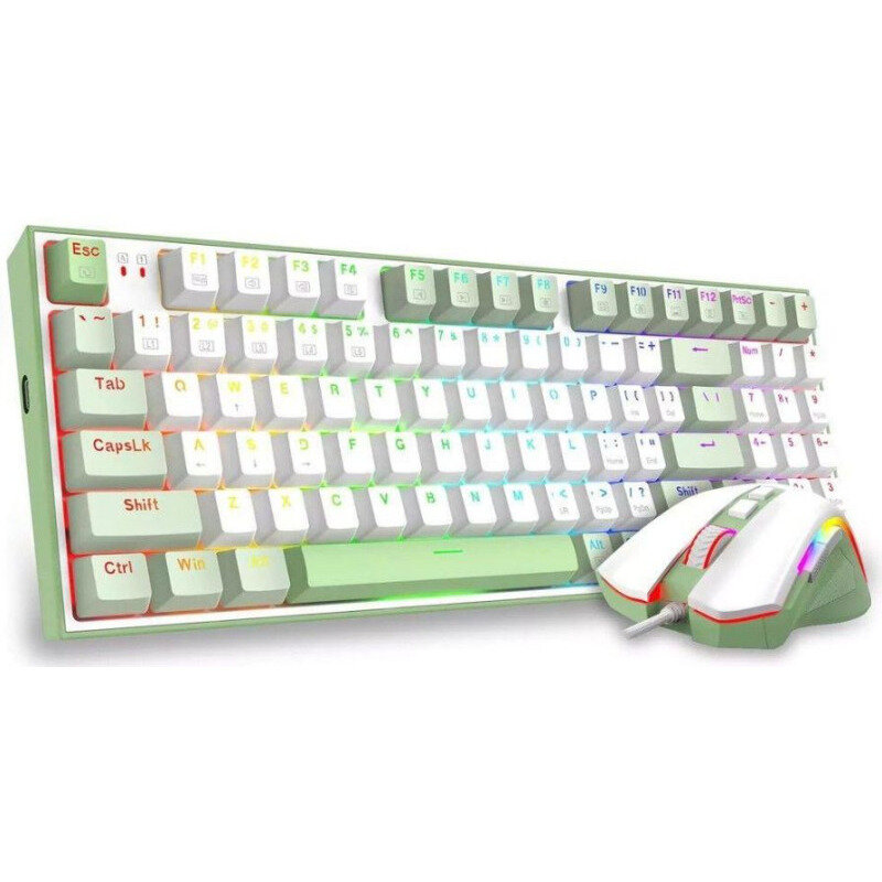 Kit Tastatura si Mouse Ultimate Gaming Rig Iluminare RGB Alb