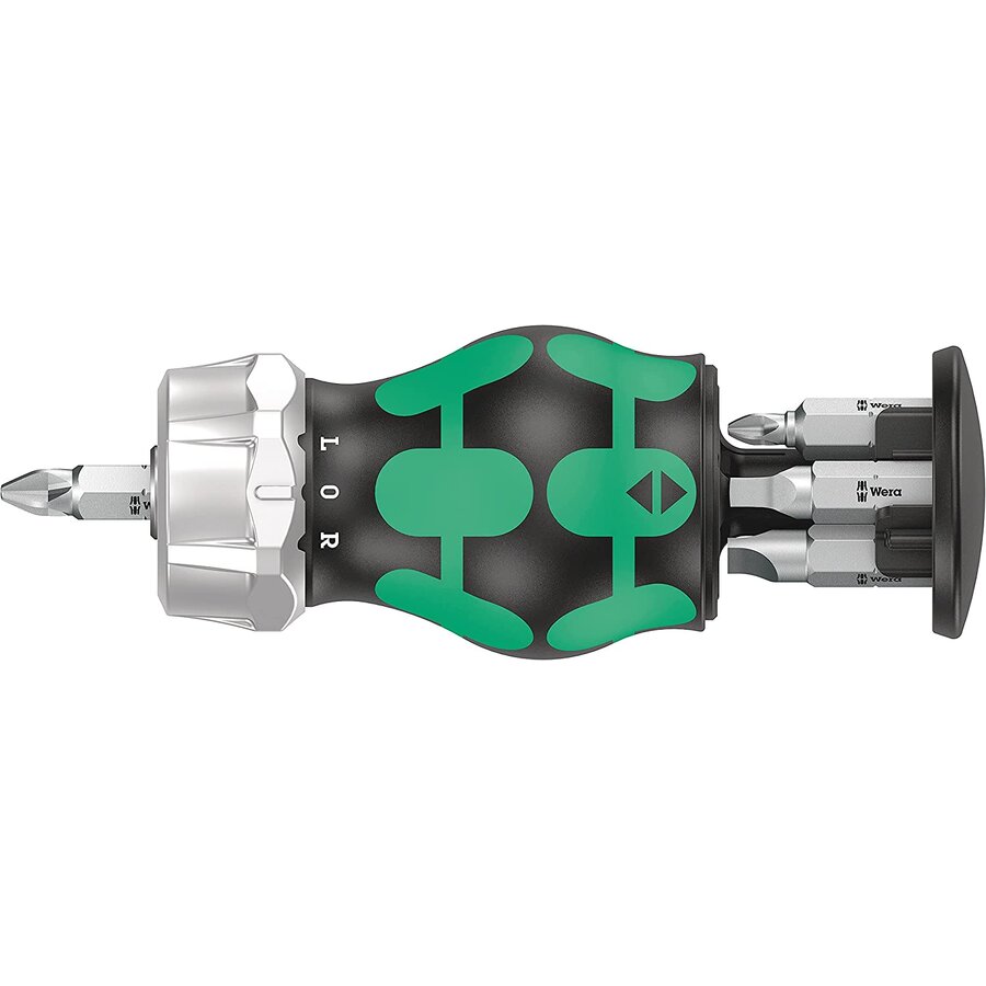 Kraftform compact stubby magazine RA 1, socket wrench (black/green, 7 pieces, with ratchet function)