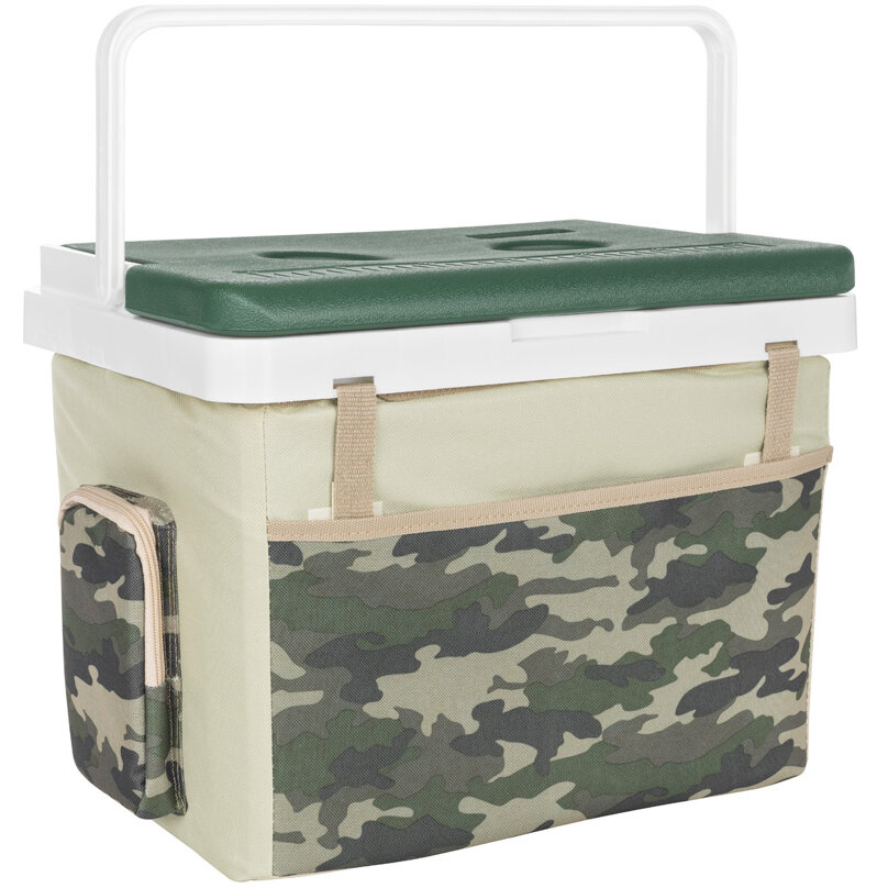 Lada Frigorifica de Calatorie TTC512 20L Carcasa Exterioara pentru Izolare Termica Alb/Verde