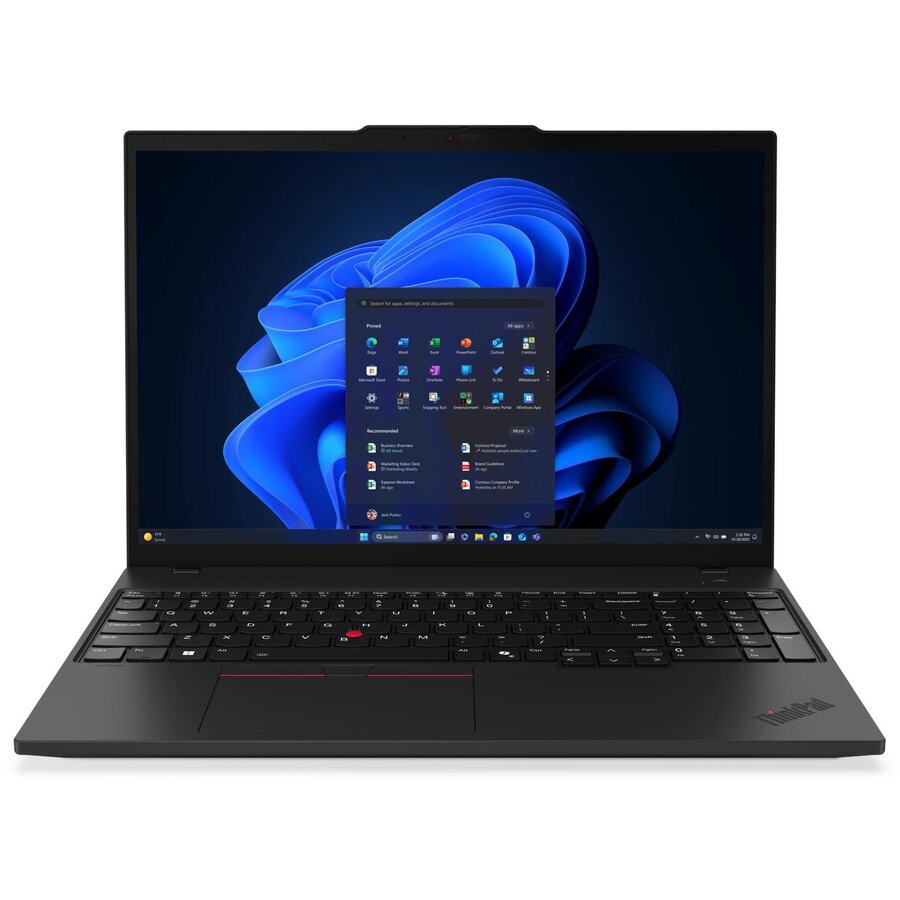 Laptop ThinkPad T16 G4 WUXGA 16 inch Intel Core Ultra 7 255U 32GB 1TB SSD Windows 11 Pro Black