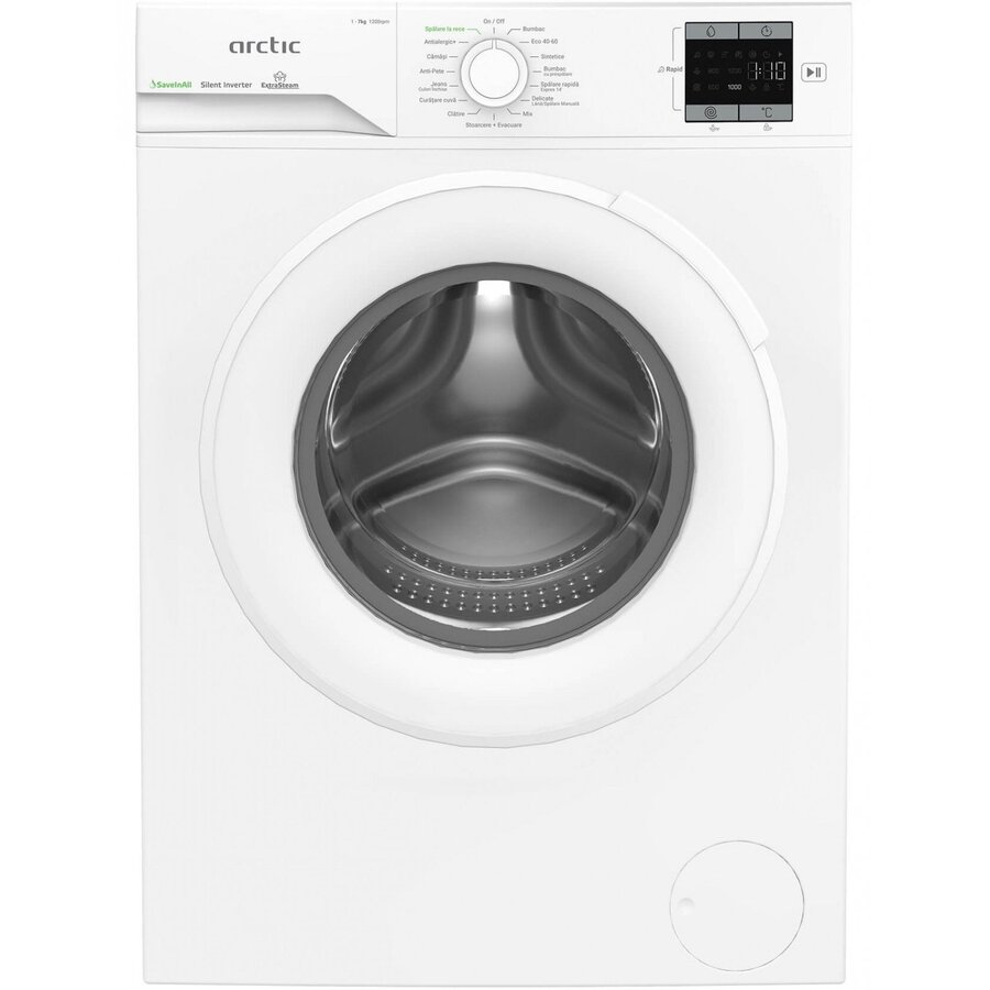 Masina de Spalat Rufe APLM1WFSU17210WG 7kg 1200rpm Motor Silent Inverter ExtraSteam Drum Clean+Steam Child Lock Anticrease Digital Display Clasa A Alb