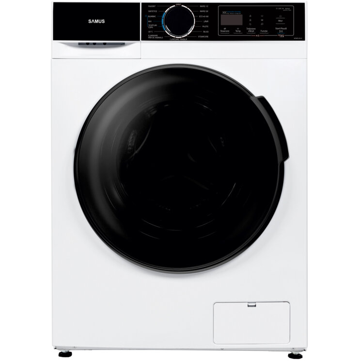 Masina de Spalat Rufe Automata WSADI-8143 Capacitate 8Kg  15 Programe Alb/Negru