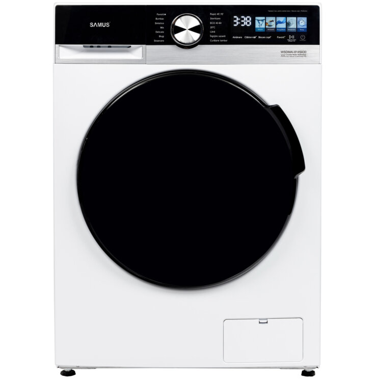 Masina de Spalat Rufe Frontala WSDMAI-8145A30 8KG 1400RPM Motor Inverter Display LED Clasa A Alb