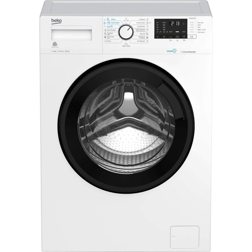 Masina de spalat rufe WUE6512XWST SLIM 6kg 1000RPM Clasa E Hygiene+ SteamCure Drum Clean SteamCure Motor ProSmart Inverter Alb