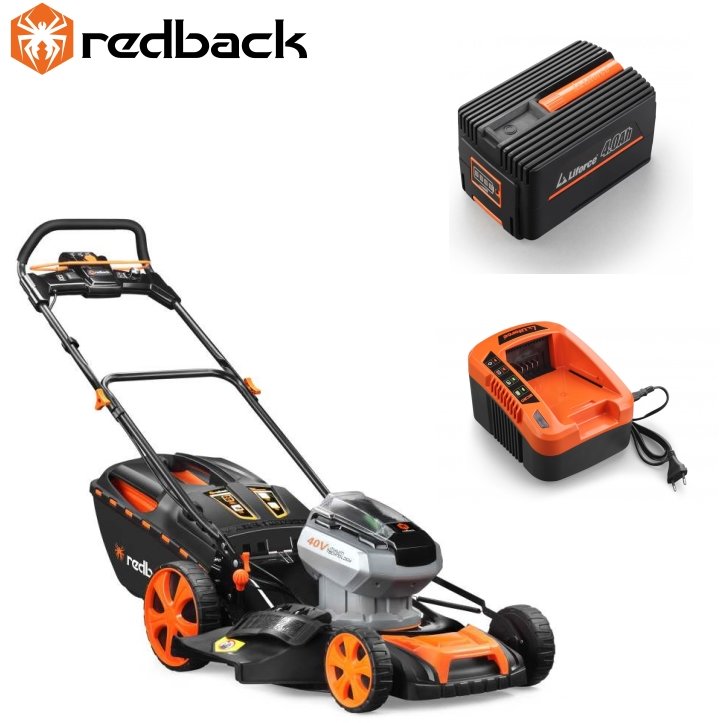 Masina de Tuns Gazonul E146C Latime Lucru 457MM + Acumulator EP40 40V/4Ah + Incarcator EC20 40V/2A Negru/Portocaliu