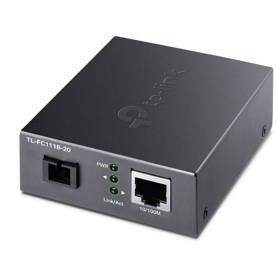 Media Convertor WDM FC111B-20 1x 100Mbps SC Fiber Port 1x 10/100Mbps RJ45 Port pana la 20KM Negru