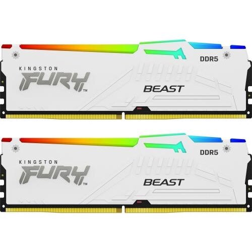 Memorie Fury Beast White RGB 32GB (2x16GB) DDR5 6000MHz Dual Channel Kit