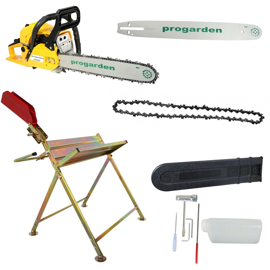 MF3040P Motoferastrau 400mm 3CP benzina 2t 51cmc + Capra taiat lemne cu suport + Cadou lama si lant