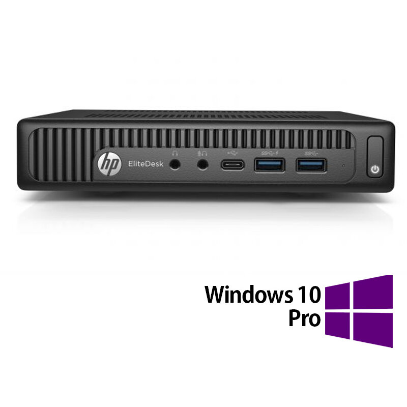 Mini PC Refurbished EliteDesk 800 G2 Intel Core i5-6500 8GB 256GB SSD Windows 10 Pro Black