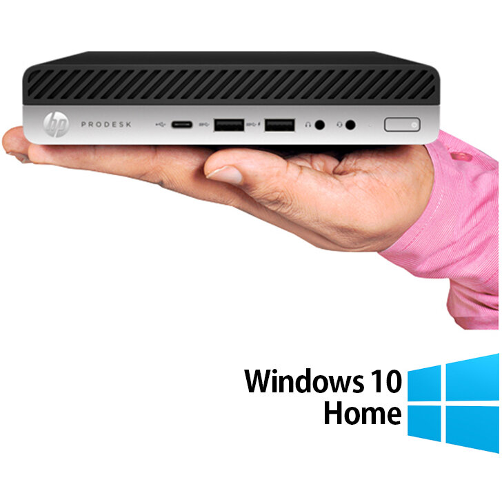 Mini PC Refurbished EliteDesk 800 G3 Intel Core i7-6700T 8GB 256GB SSD Windows 10 Home Black