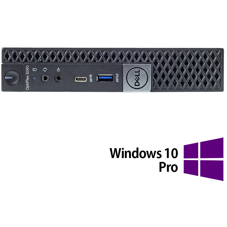 Mini PC Refurbished OptiPlex 5060 Intel Core i5-8500T 8GB 256GB SSD Windows 10 Pro Black