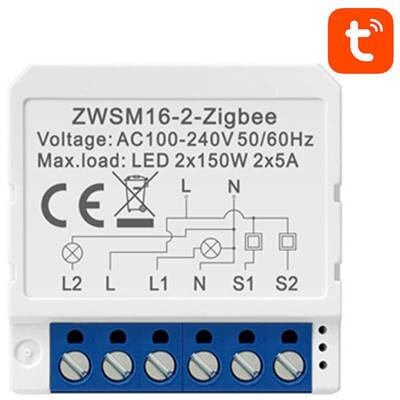 Modul Smart ZWSM16-W2 Tuya ZigBee Controlul Luminii Din Casa Ta  Alb