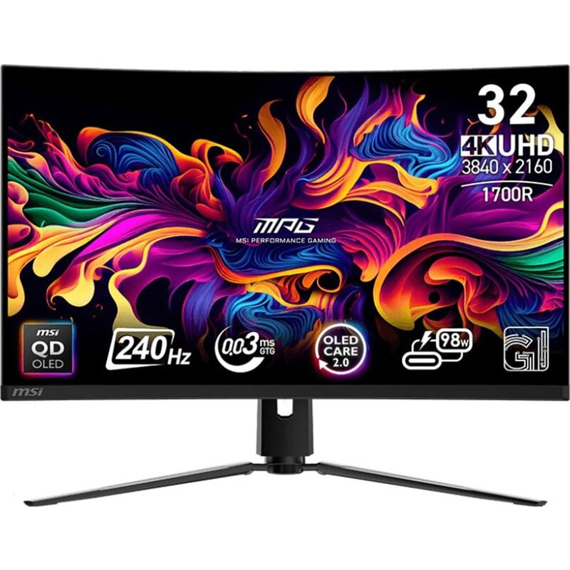 Monitor OLED Gaming Curbat MPG 321CURX QD-OLED 31.5 inch UHD 4K 0.03ms 240Hz Black