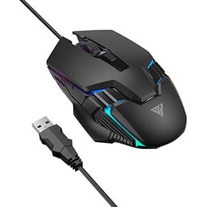 Mouse Gaming cu Fir Aura GS4 Iluminare RGB 3600DPI Negru