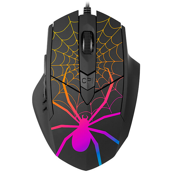 Mouse Gaming cu Fir GAMEZONE Black Widow TRAMYS47360 6400DPI Iluminare RGB Negru