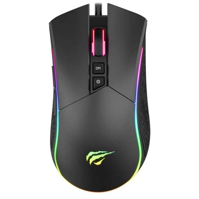 Mouse Gaming MS1001S cu Fir USB 4800DPI 7 Butoane Iluminare RGB Negru