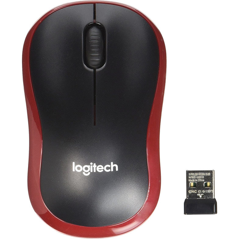Mouse Optic Wireless M185 Rezolutie 1000DPI Negru/Rosu