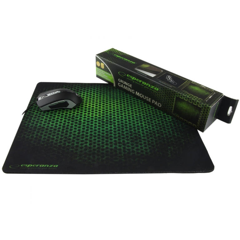 Mousepad gaming suprafata granulata 44x35cm Negru/Verde