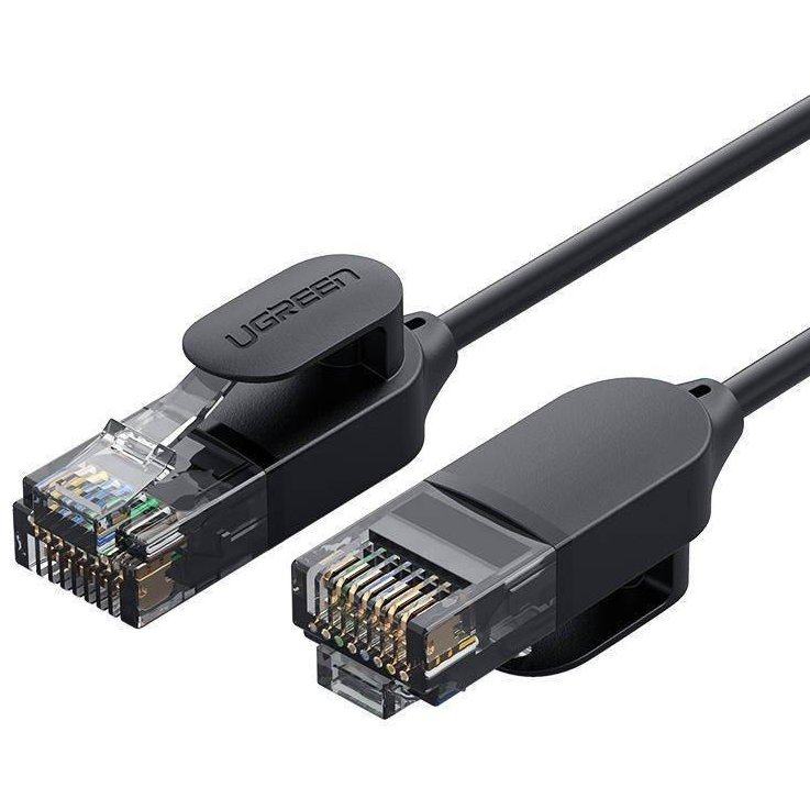 NW122 Ethernet Cat. 6A, mufat 2xRJ45, UTP, lungime 1m, Negru