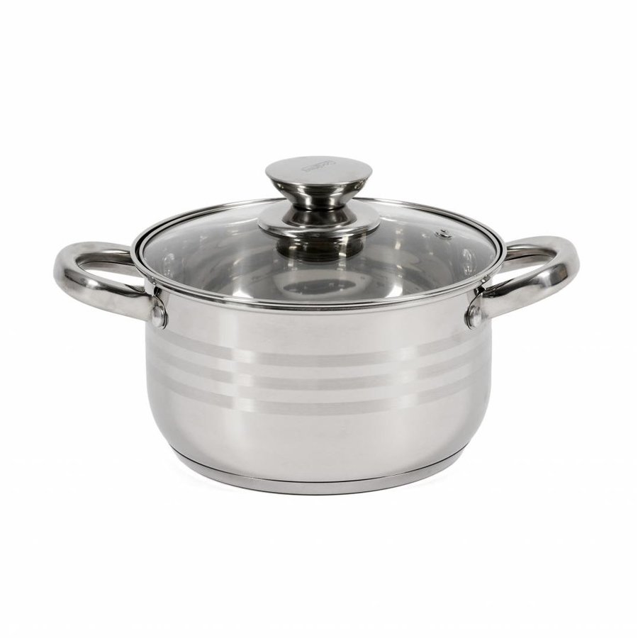 Oala Inox + Capac 3.5 Litri 20x11cm Argintiu