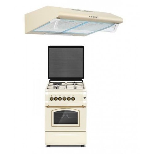 Pachet Aragaz Rustic + Hota Alfa Beige