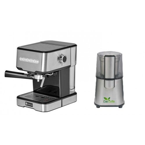 Pachet Espressor cu pompa Mio SC 2001 850 W 15 bar 1.2 l + Rasnita Del Caffe Grind Master 220W 60g Inox