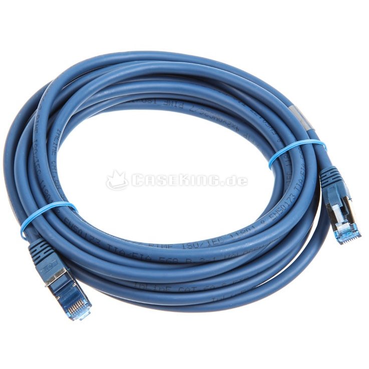 Patchcord S/FTP Cat 6A 0.5m Blue