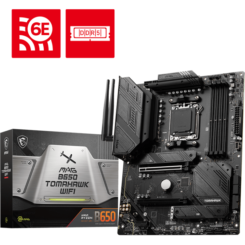 Placa de Baza Gaming MAG B650 TOMAHAWK WIFI AM5 DDR5 PCIe 4.0 WiFi6 2.5Gbps LAN ATX
