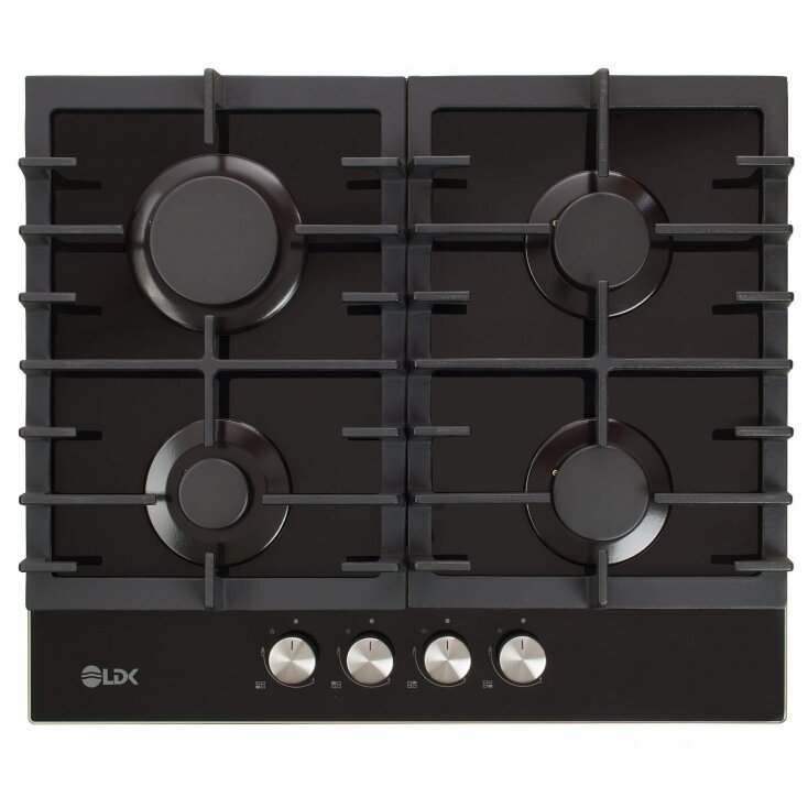 Plita Incorporabila pe Gaz Toledo JZ4BK60 4 Arzatoare Aprindere Electrica Gratare Fonta Siguranta 60cm Negru