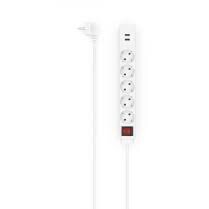 Power Strip 5-Way USB-A 17 W Switch 1.4 m White