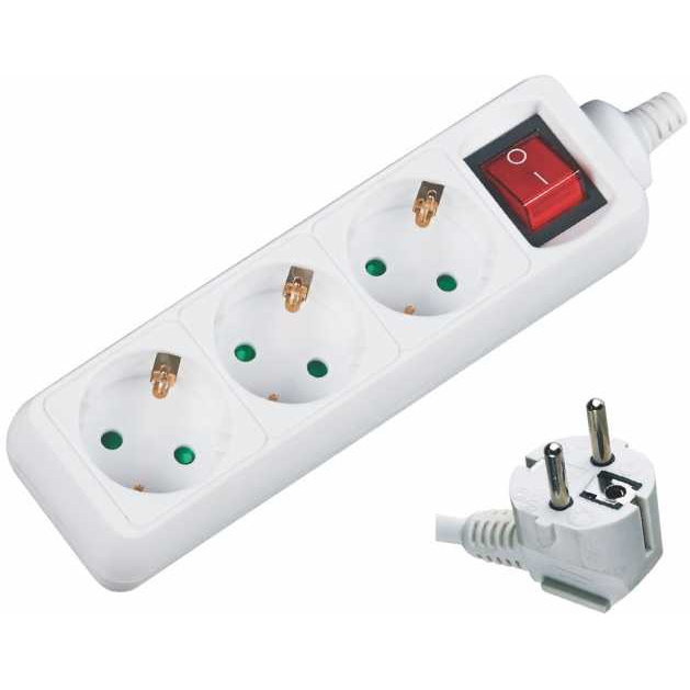 Prelungitor 3 prize 5M cu intrerupator cablu 3x1.5mmp