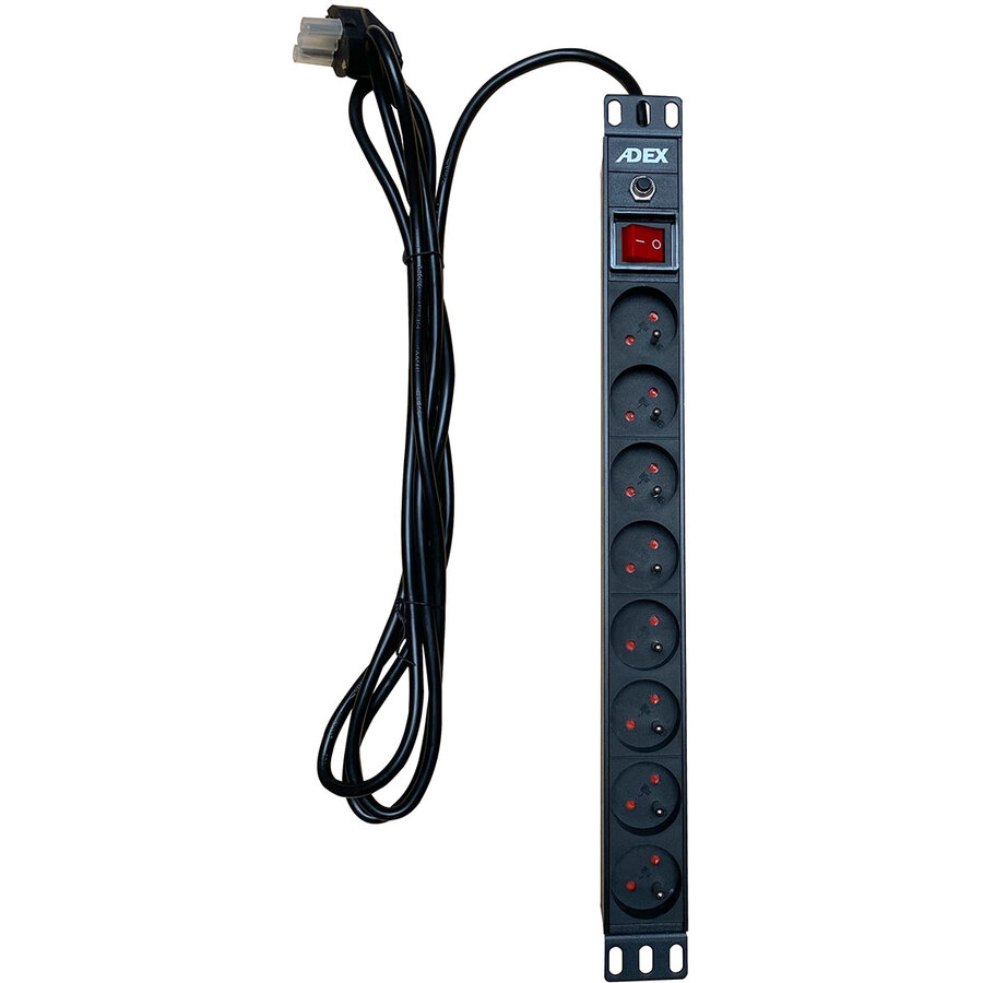 Prelungitor 8x 230V 3m Protectie Supratensiune Intrerupator  Negru