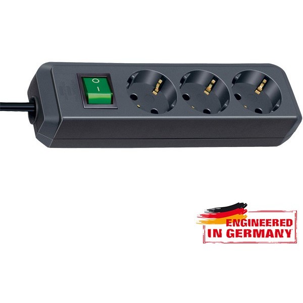 Prelungitor cu intrerupator 141819 3 prize 5m negru