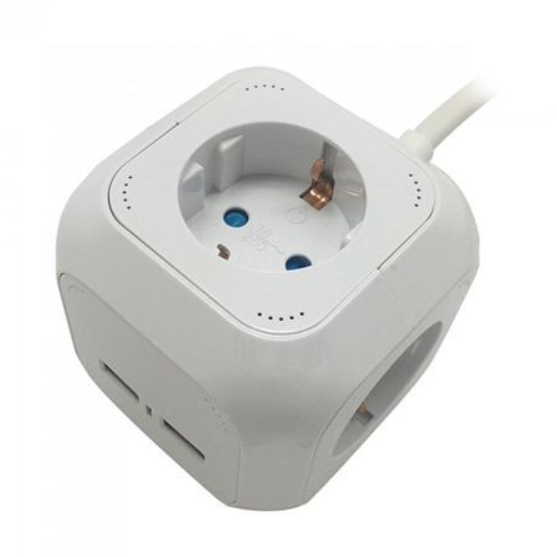 Prelungitor cubic 8800 3 prize 2x USB 2.1A 1.4m Alb