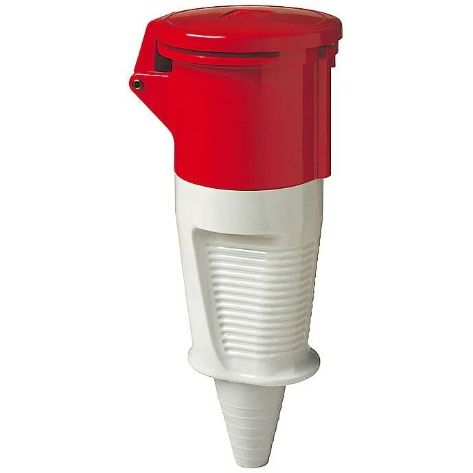 Priza Walther Cu Capac Alb-Rosu