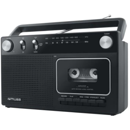 Radio Cu Caseta M-152 RC Tuner Analog FM/MW Microfon Incorporat Negru