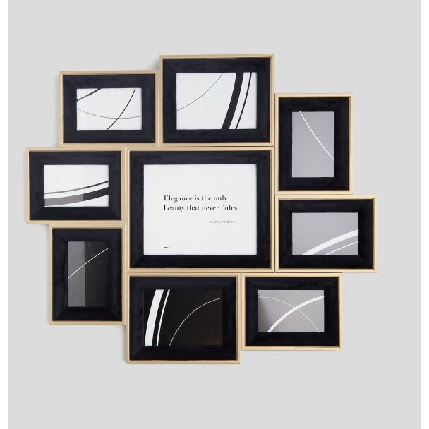 Rama Foto Multicadru Veloriso 10524860101 9 Fotografii Auriu/Negru