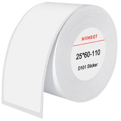 Rola Etichete Autocolante Termice 25x60mm  110buc Alb